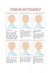 English Worksheet: My family