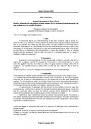 English Worksheet: Legal English Test - Intermediate