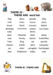 English Worksheet: There is / There are / writing