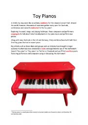 English Worksheet: Toy Pianos