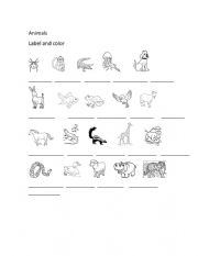 English Worksheet: ANIMALS