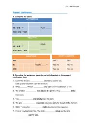 English Worksheet: Present continuous