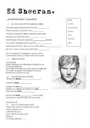 English Worksheet: Ed Sheeran - Supermarket flowers