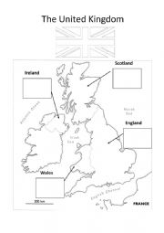 English Worksheet: Black and white UK countries