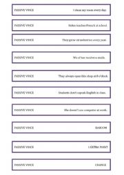 English Worksheet: Passive voice - kaboom game