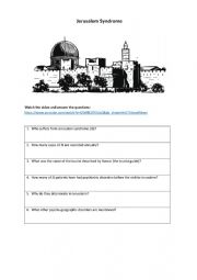 English Worksheet: Jerusalem syndrome