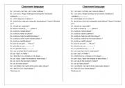 English Worksheet: Classroom language for students