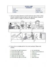 English Worksheet: Human rights workshop