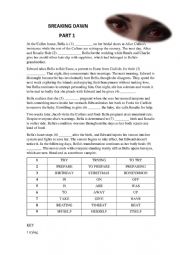 English Worksheet: Breaking Dawn part 1 -Twilight Saga