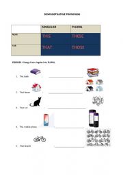 English Worksheet: Demonstrative pronouns
