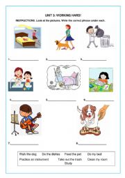 English Worksheet: Working Hard
