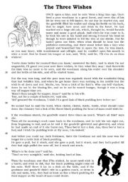 English Worksheet: Twisted tale: the three wishes