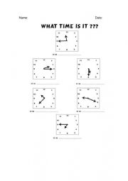 English Worksheet: What time is it?