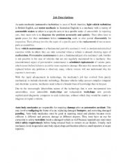 English Worksheet: Job description
