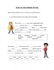 English Worksheet: Star vs The Forces of Evil