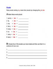English Worksheet: Plurals