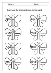 English worksheet: Jumbled words