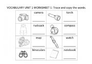 English Worksheet: CAMPING VOCABULARY