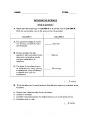 English Worksheet: What is Science