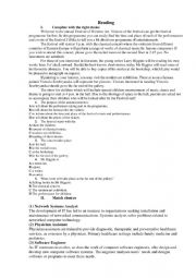 English Worksheet: Reading