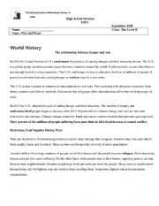 English Worksheet: war and peace