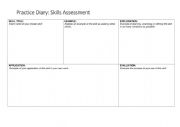 English Worksheet: practice diary