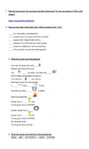 English Worksheet: Roar (Katy Perry Song)