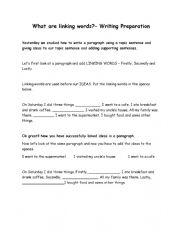 English Worksheet: What are linking words?