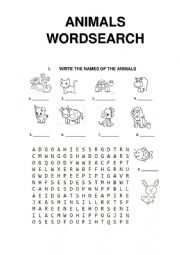 ANIMALS WORDSEARCH