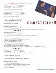 English Worksheet: I CAN DO BETTER THAN YOU!   Best song ever! (To practice comparatives)