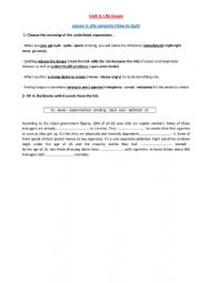 English Worksheet: Revision 4th form Unit4 Lesson 1