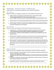 English Worksheet: Morphology - Inflection task