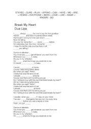 English Worksheet: Break my heart (Dua Lipa)