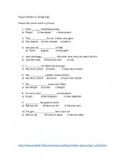 English Worksheet: Present Perfect vs Past Simple
