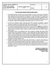 English Worksheet: End of Term Test FOR 3rd Form Sciences March 2020 Tunisia