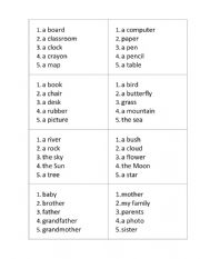 English Worksheet: Alias cards