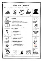 English Worksheet: Clothing Idioms 2