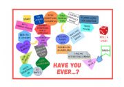 English Worksheet: Have you ever - Board Game