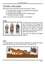 English Worksheet: Anglo-Saxon people
