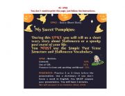 English Worksheet: Speaking Evaluation Halloween and Past Tense