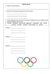 English worksheet: Top 3 Chinese Olympians