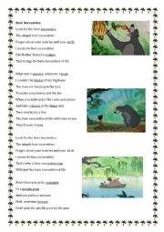 English Worksheet: Bare Necessities Vocabulary in context