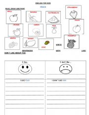 English Worksheet: FRUITS