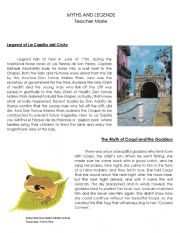 English Worksheet: Myths and legends - Coqui and the goddess, the christ chapel San Juan