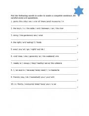English Worksheet: Make sentences