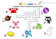 English Worksheet: Colours crosswords