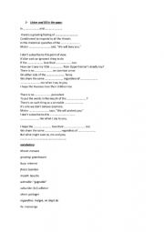English Worksheet: song worksheet Russians by Sting