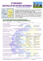 English Worksheet: Paranormal phenomena : Stonehenge, secrets of an ancient monument