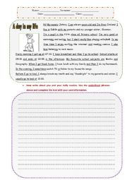 A Day in my Life _worksheet