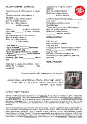 English Worksheet: Million reasons